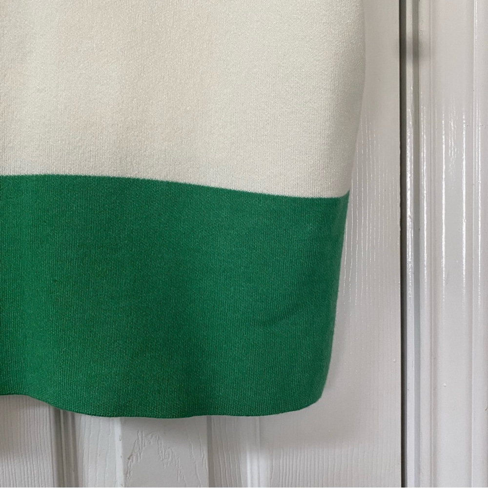Anthropologie Maeve Green & Cream Striped Muscle Knit Sleeveless Tee Size 1X - Picture 9 of 14